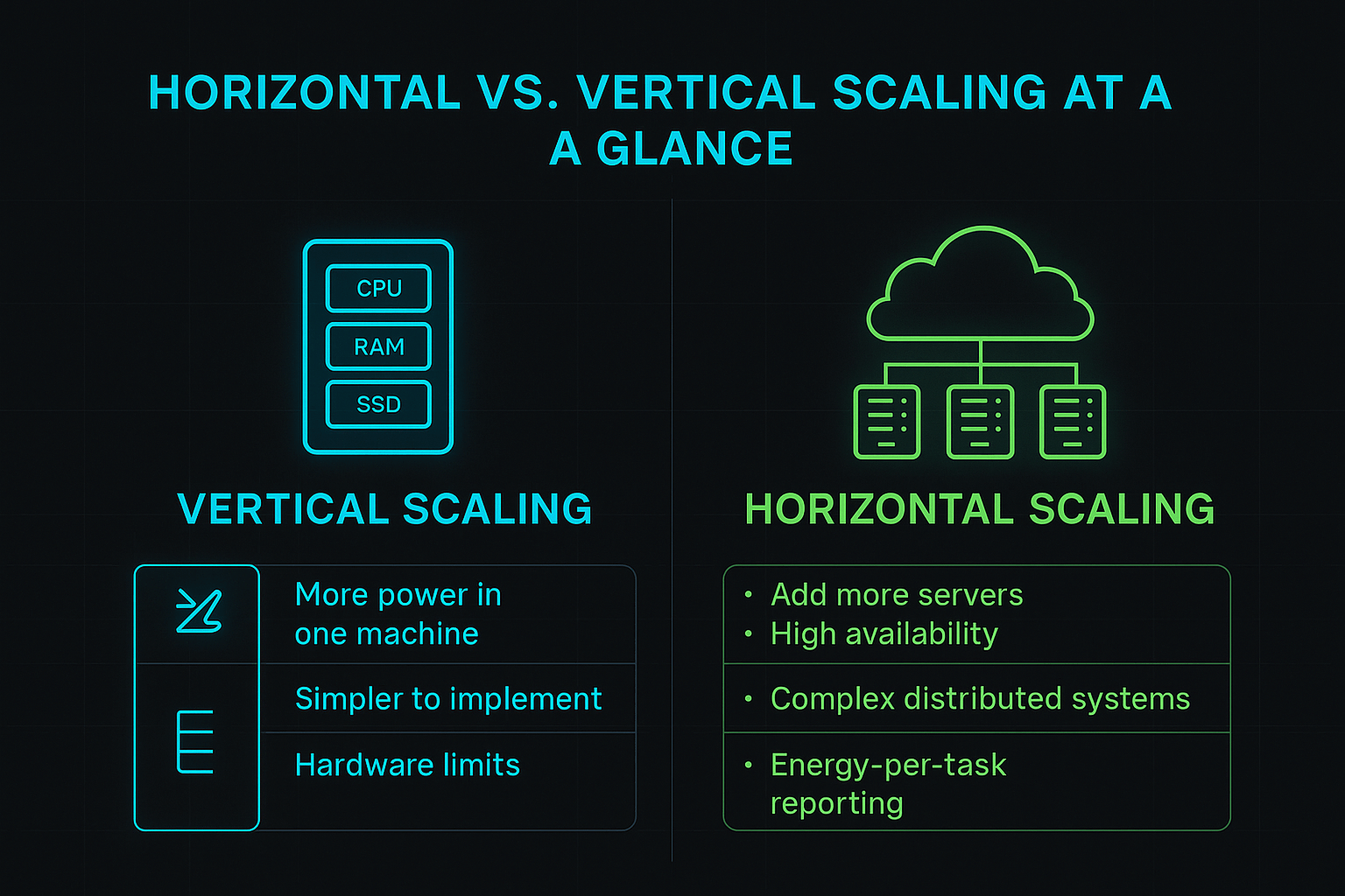 Horizontal vs vertical scaling