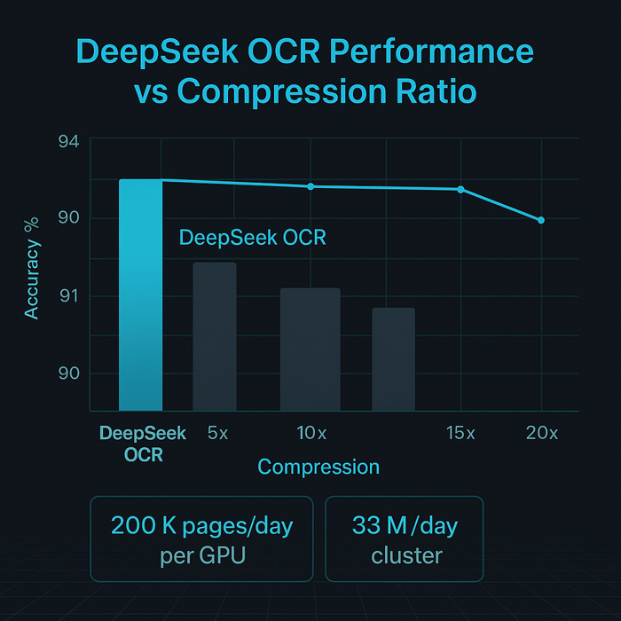 DeepSeek OCR Performance vs compression
