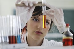 science chemistry classes with young student woman in labaratory