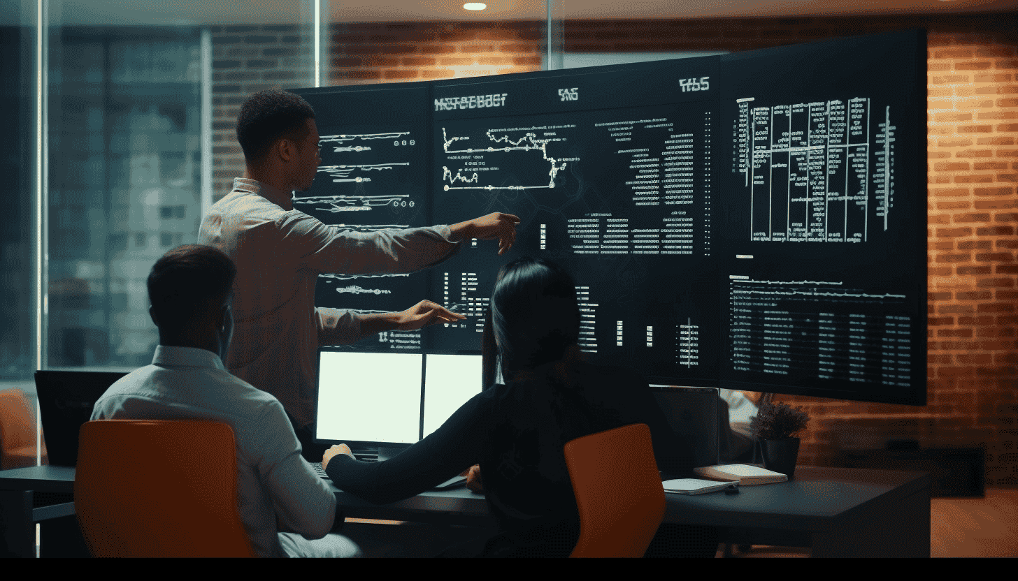 clarifai_Software_engineers_analyzing_code_on_wall_screen_tv_co_15b9d227-b9dc-4426-ac94-ac9a2ee019e3