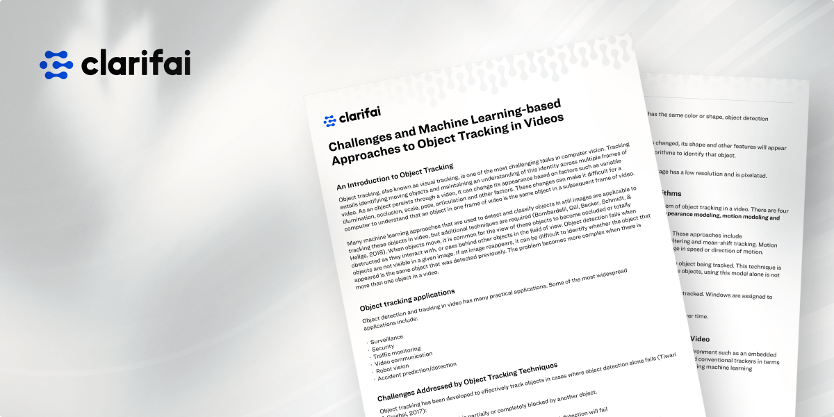 Whitepaper Machine Learning Approach to Object Tracking Clarifai