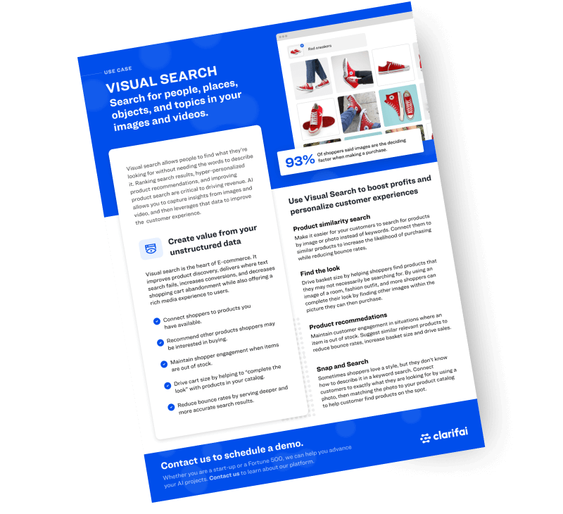 Visual Search for Improving Product Discoverability Clarifai